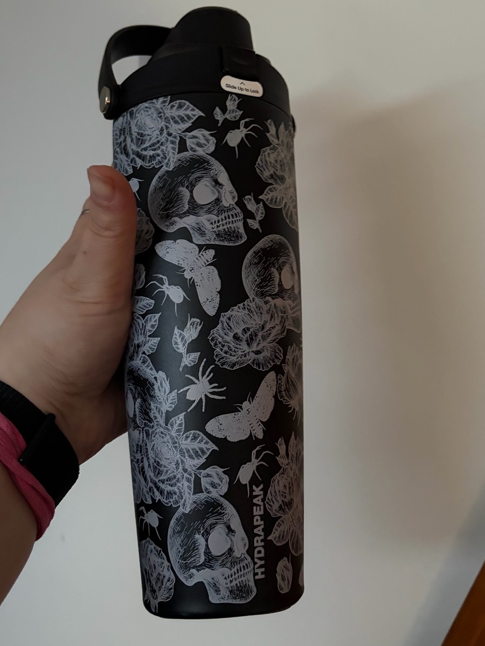 Hydrapeak 32oz Active Stainless Steel Halloween Skulls Water Bottle NWT RARE HTF